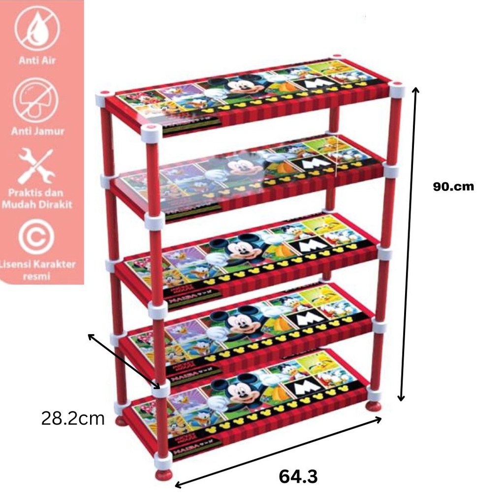 rak sepatu plastik merak naiba 4 susun dan 5 susun