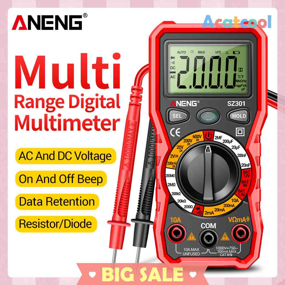 Multimeter Digital NCV Genggam 2000 Counts Diode DC AC