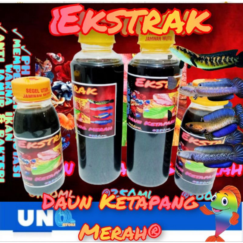 EKSTRAK DAUN KETAPANG MERAH BOOSTER MUTASI WARNA IKAN REPACK 250&amp;100ML