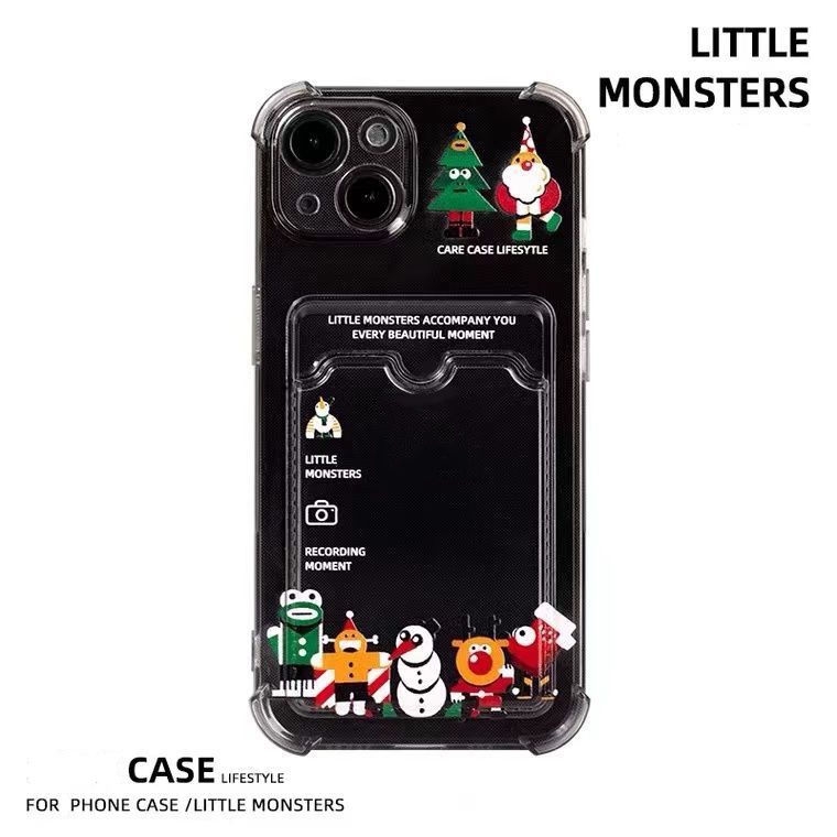 Soft Case Silikon TPU Transparan Shockproof Motif Natal Untuk IPhone 14 13 12 11 Pro 6 6S 7 8 Plus X XS XR Max
