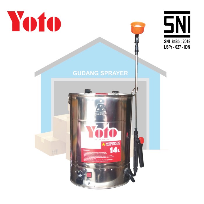 Showering Alat Semprot Elektrik-Automatic Hand Sprayer Yoto Yt 14L Baterai Stain