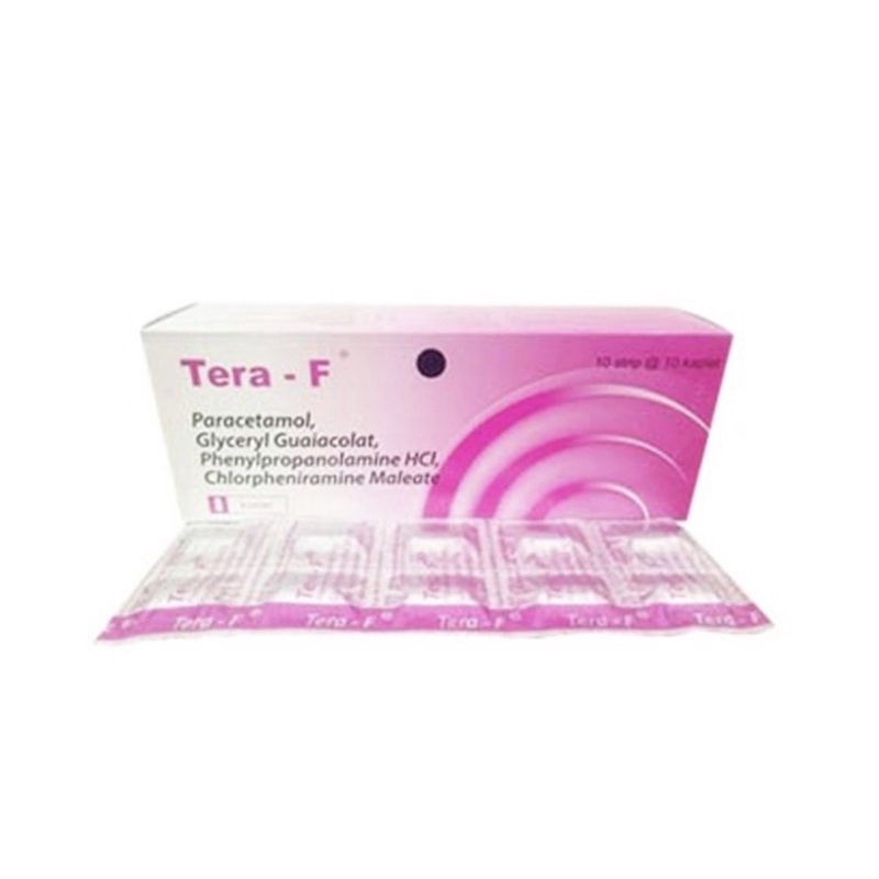 Tera F strip 10 tablet ( obat panas batuk pilek pusing greges demam )