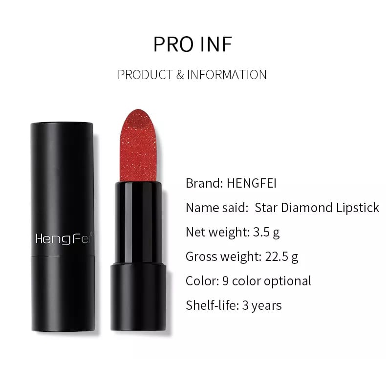 HengFei Lipstick Mutiara 9 Warna Nude Waterproof Tahan Lama DJ HF9219