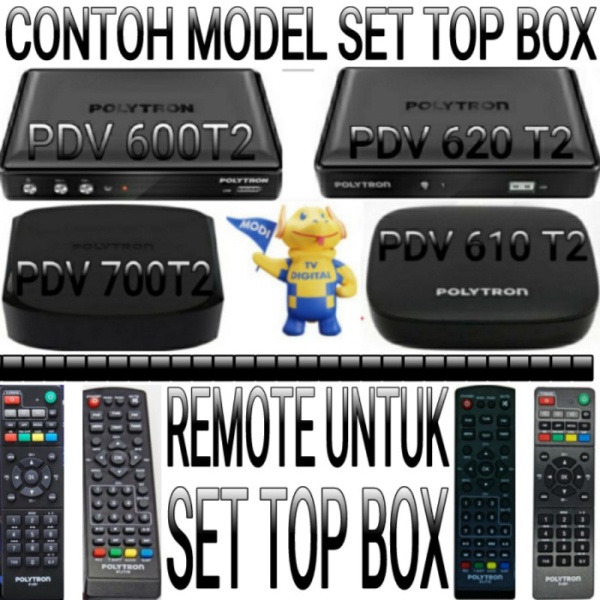 REMOTE SET TOP BOX POLYTRON PDV 600T2  PDV 610T2 TINGGAL PAKAI Murah