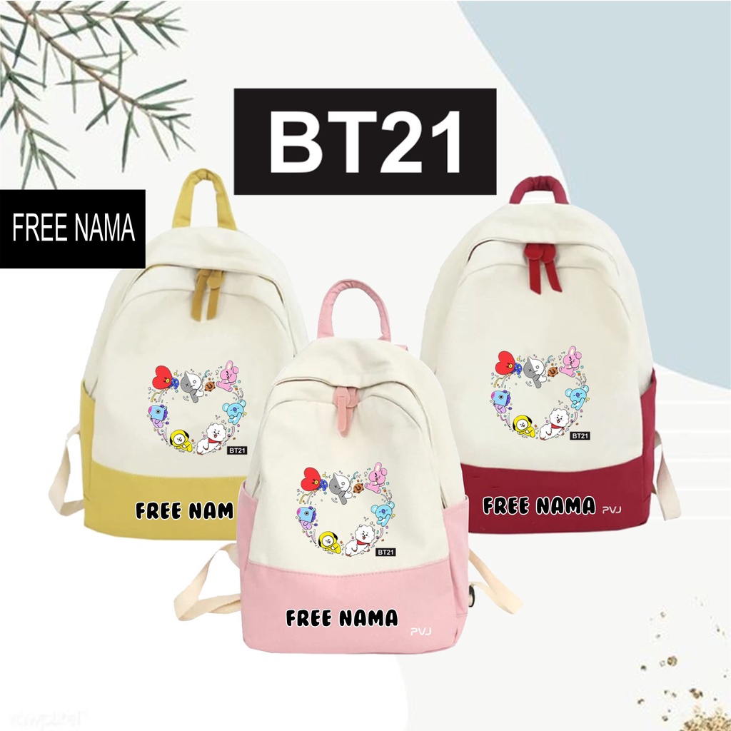 Tas Sekolah Anak Perempuan SD Bts Bt21 Kekinian backpack Style Korea