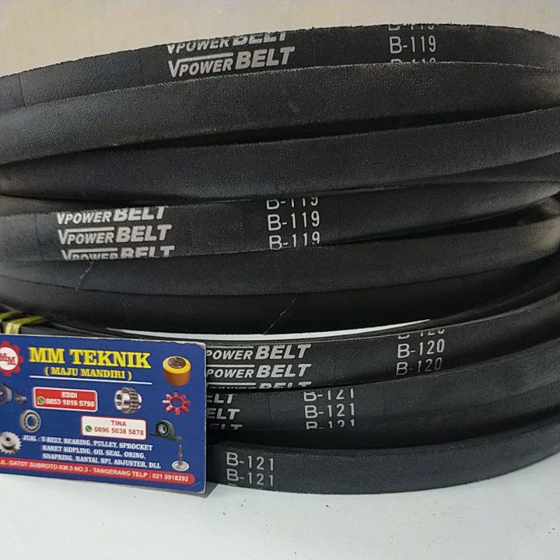 Vanbelt B119 B120 B121 Tali Ban Kipas Bando Mbi Mitsuboshi VPower Van Fan Belt B 119 120 121 V- V Pan Panbelt Fanbelt B-119 B-120 B-121