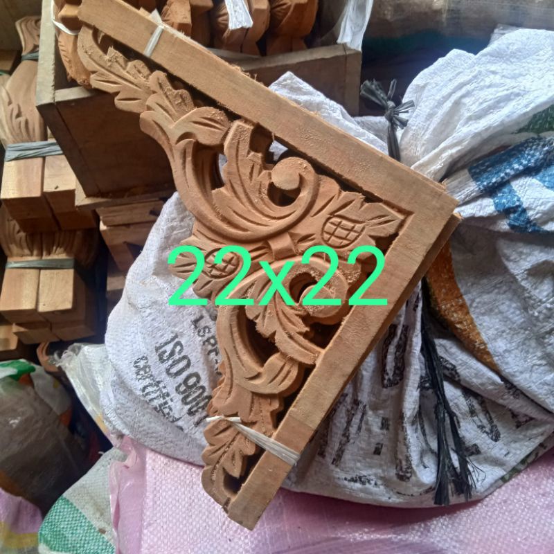UKIRAN SIKU LIS 22x22cm, Ukiran tempel jepara, Dekorasi ukir kayu mahoni