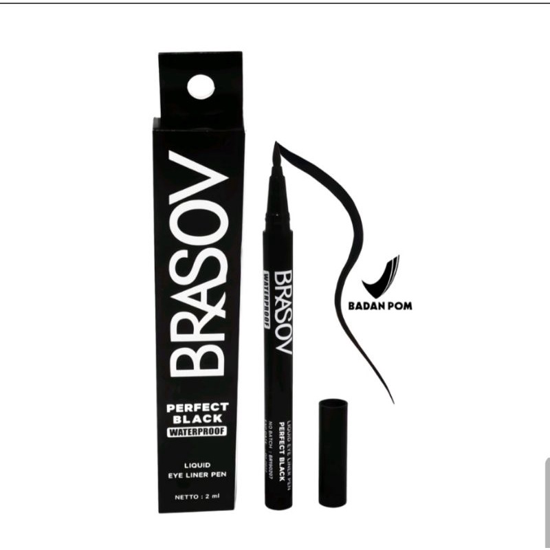 BRASOV Perfect Black Waterproff Liquid Eyeliner Original BPOM