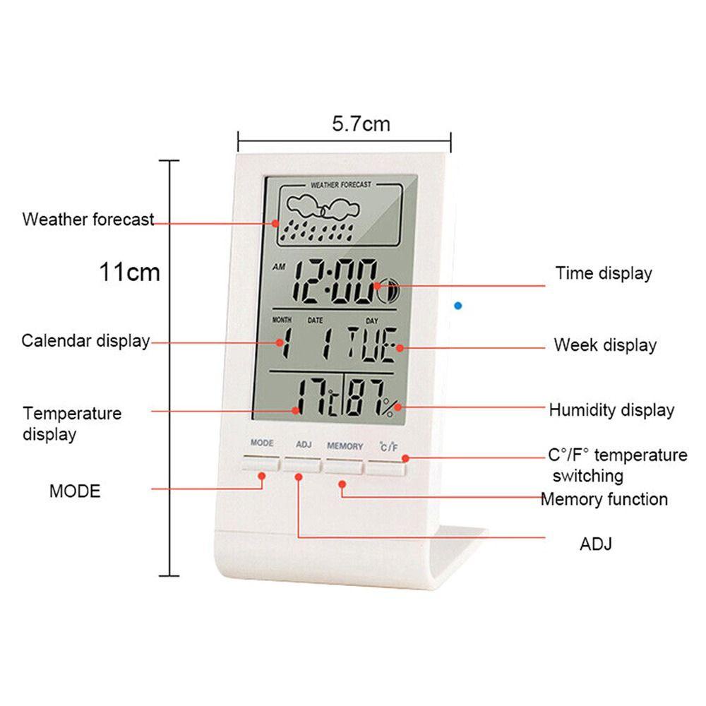 POPULAR Populer Digital Thermo-Hygrometer Rumah Stasiun Cuaca Kamar Desktop Jam Weker