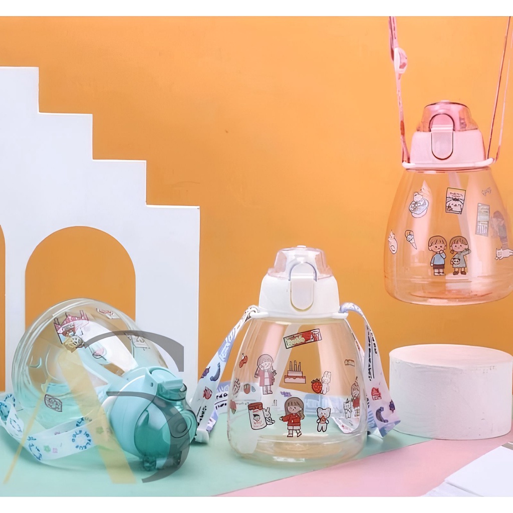 Botol Air Minum Anak Lucu Bening Viral / Botol Minum Anak / Botol Viral 1.2 Liter