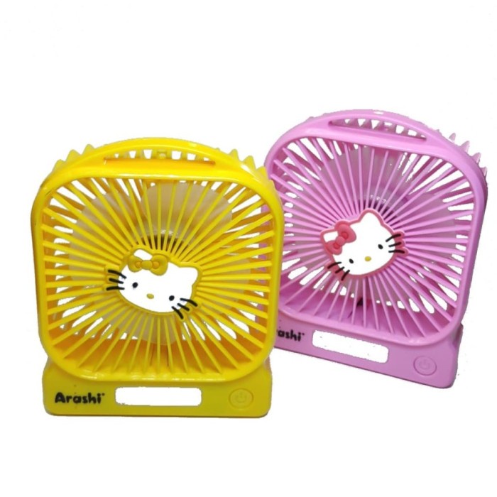 kipas angin Arashi Kipas Angin Mini Fan + Lampu Led TRF & HKT 4" Inchi(D1M6) kipas angin mini kaca k