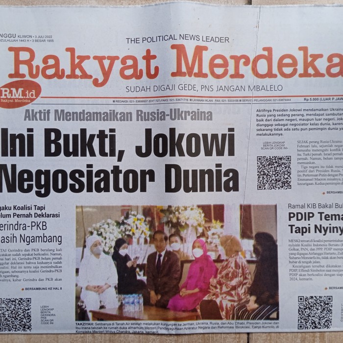 Jual [COD] Koran Harian Rakyat Merdeka Edisi 3 Juli 2022 MURAH | Shopee ...