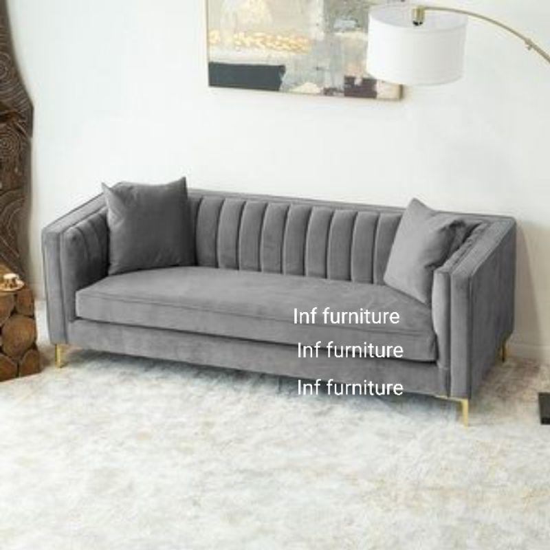 sofa minimalis premium bludru 3 dudukan sofa tamu sofa minimalis mewah