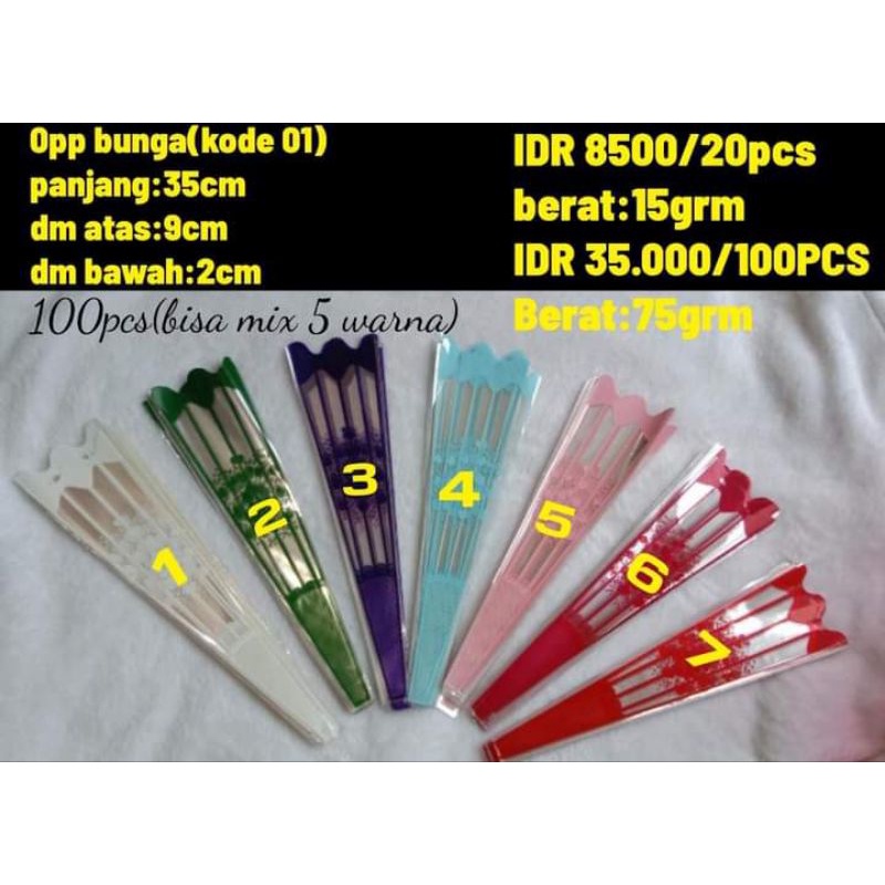 

100Pcs plastik bunga mawar / Opp pembungkus bunga mawar hidup / mati murah