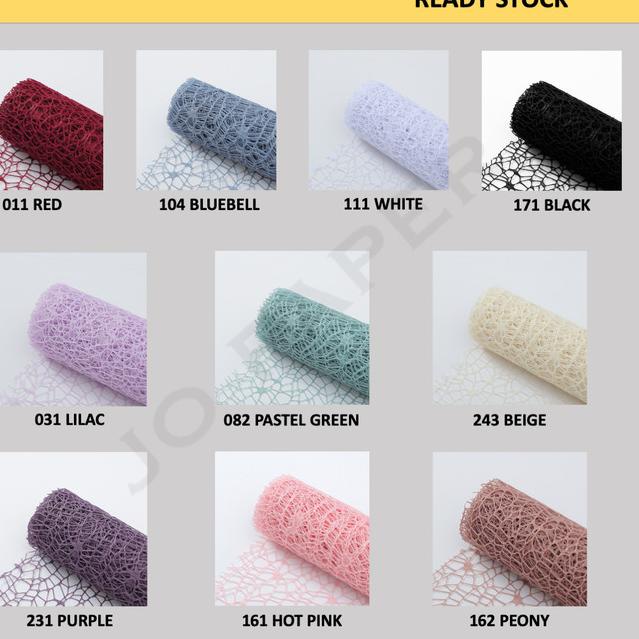 

Flower Wrapping Paper Jaring Spider Polynet Mesh Roll Kertas Buket - Black