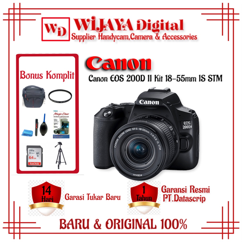 Canon EOS 200D II Kit 18-55mm IS STM