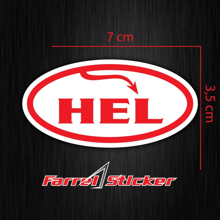 stiker HEL STICKER HEL LOGO PRINTCUT 7cm x 3,5cm