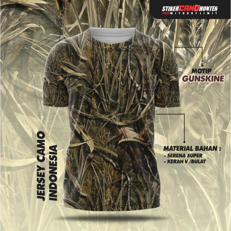 baju camo berburu tangan pendek gunskine