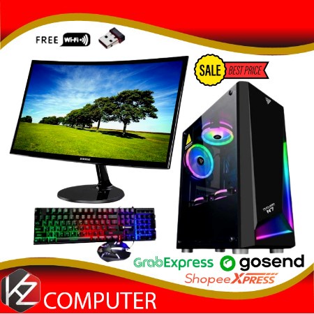 Paket Lengkap PC Gaming i7 VGA GT 1030 2GB Ram 16GB SSD 120GB Include 24 Samsung Curved