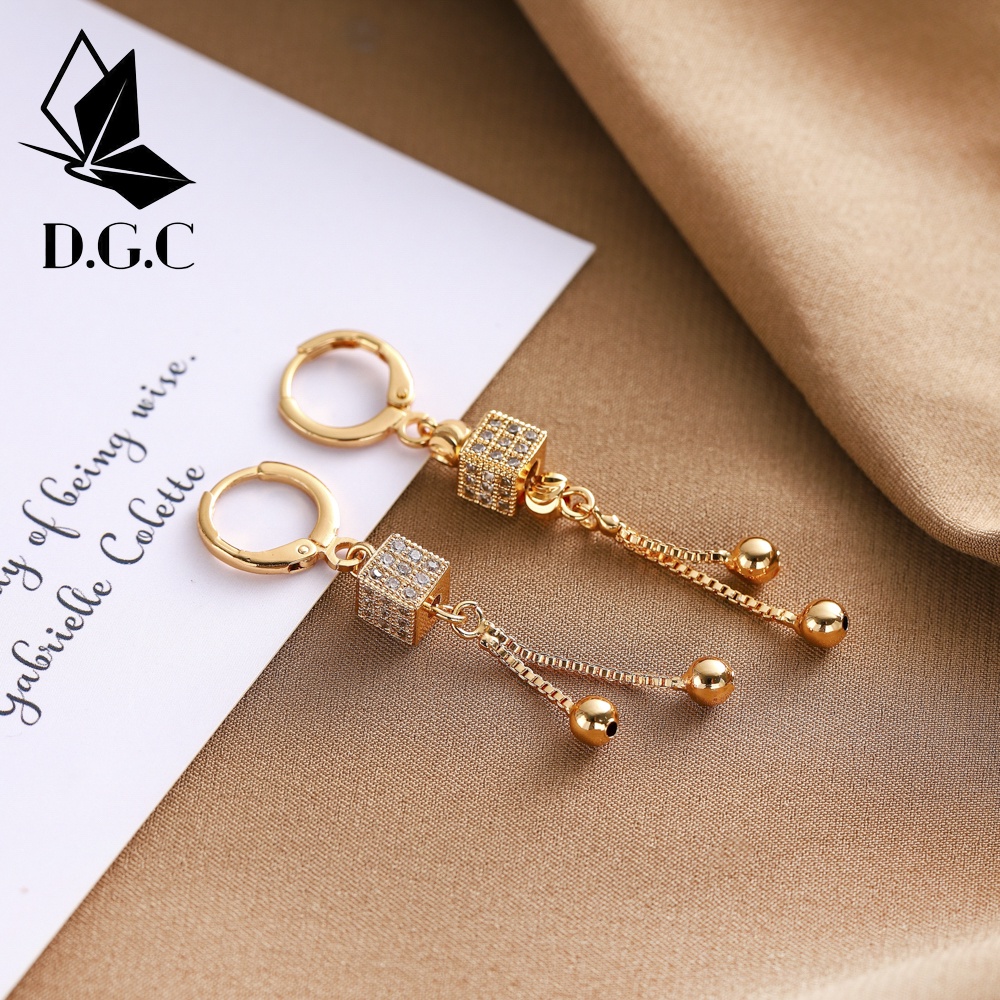 D.G.C✨Anting Panjang Titanium Wanita Lapis Emas Fashion Korea Perhiasan Anti Karat Gak Luntur Selamanya D194