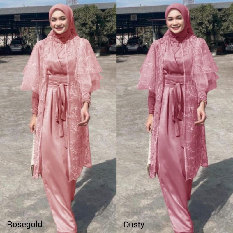 (NEW) Gamis Maxmara Lunna/ Gamis Terbaru/ Gamis Pesta Model Cardigan/ Gamis Kondangan Kekinian/ Seragam Bridesmaid Mewah