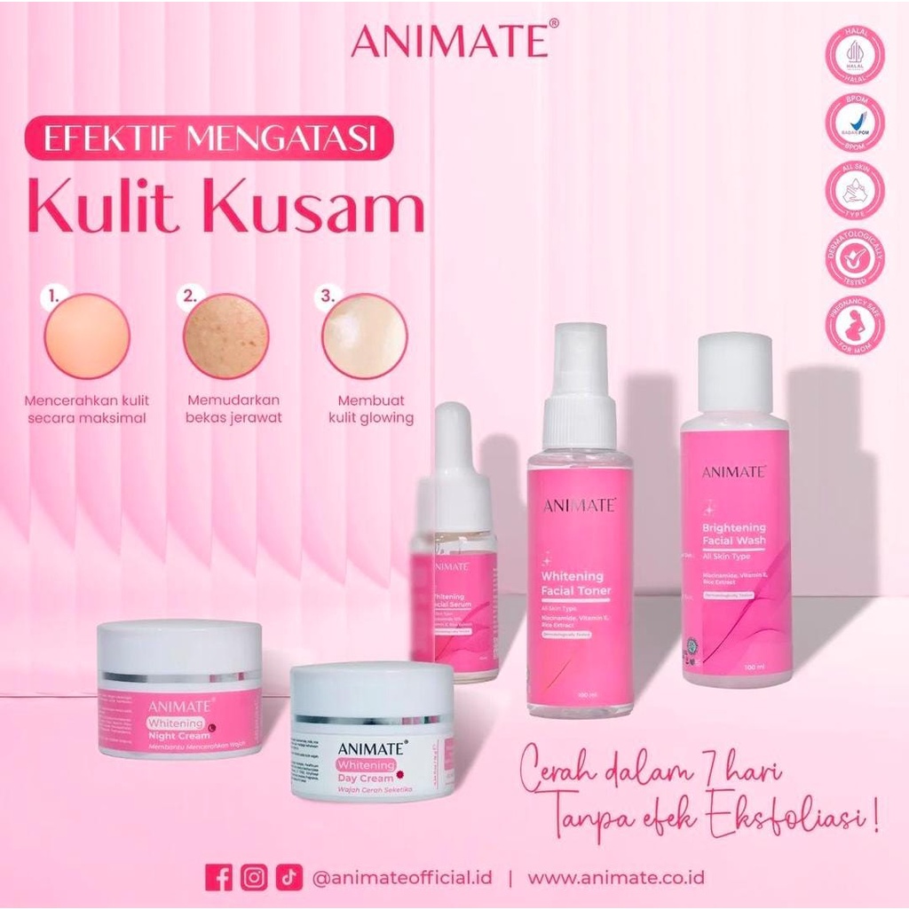 Jual Animate Instan Whitening Series In Paket Skincare Glowing Shopee Indonesia