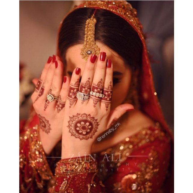 HENNA INSTAN NEW PAKISTAN BY MK MAROON/WHITE SIMPEL BRIDAL