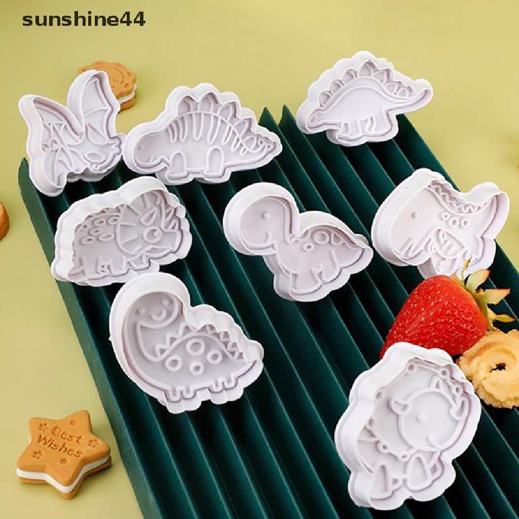 Sunshine 4pcs Cetakan Pemotong Adonan Kue Cookie Desain Dinosaurus