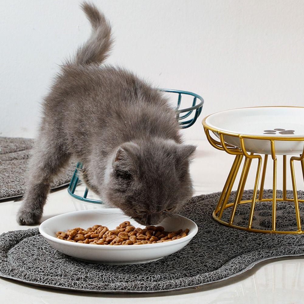 Solighter Pet Bowl Kreatif Anti-Turnover Makan Butuh Makanan Snack Piring Kaleng