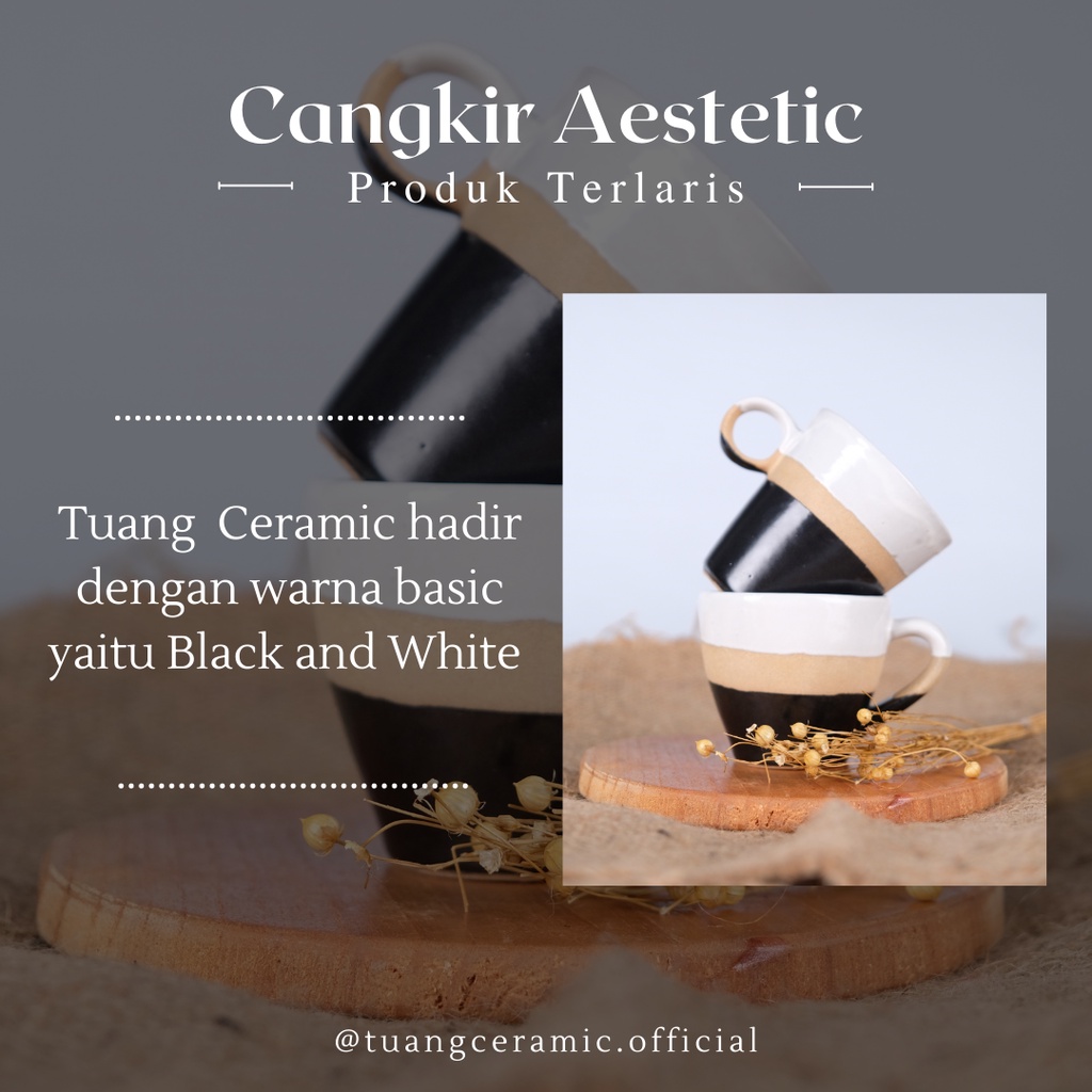 Cangkir Kopi Teh Keramik Aestetic Lucu