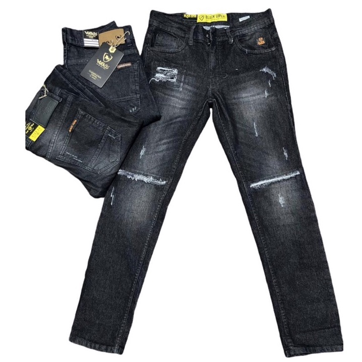 Celana Jeans Black Viper Premium/Celana jeans Pria model Sobek