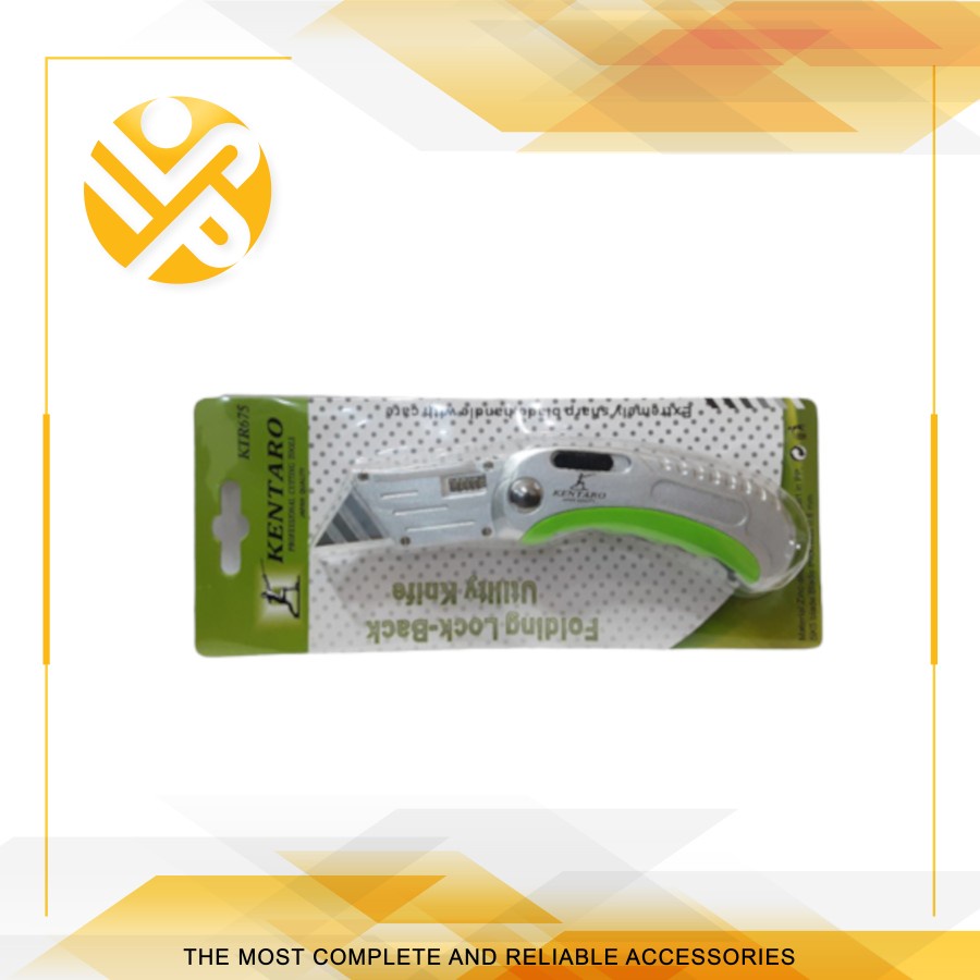 KENTARO Pisau Cutter Lipat Baja Carbon Steel Heavy Duty