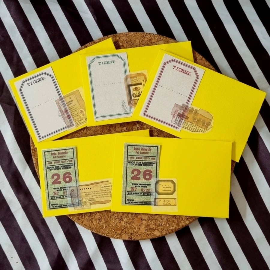 

Paper Edisi Tiket 4 Warna Clasic / Jurnal kit / Scrapbooking / isi 16pc - Tiket Flat /Surat menyurat