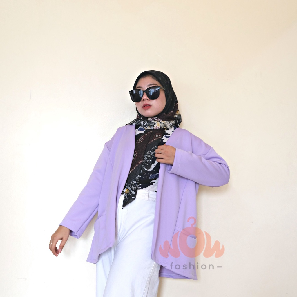 WOW-Alice Blazer Scuba / Blazer Wanita / Baju Kerja / Atasan Panjang