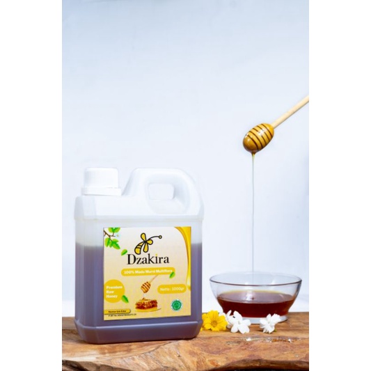 

Madu Murni Dzakira Premium Raw Honey Nektar Multiflora Java 1kg Grade A 100% Alami Pure Natural Raw Honey Minuman Kesehatan