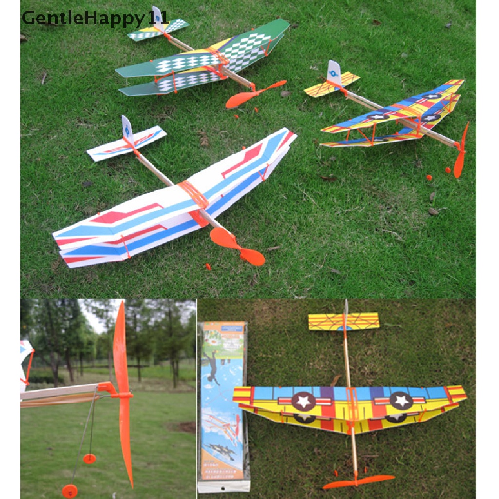 Gentlehappy Mainan Edukasi Pesawat Glider Tenaga Karet Gelang Untuk Anak id