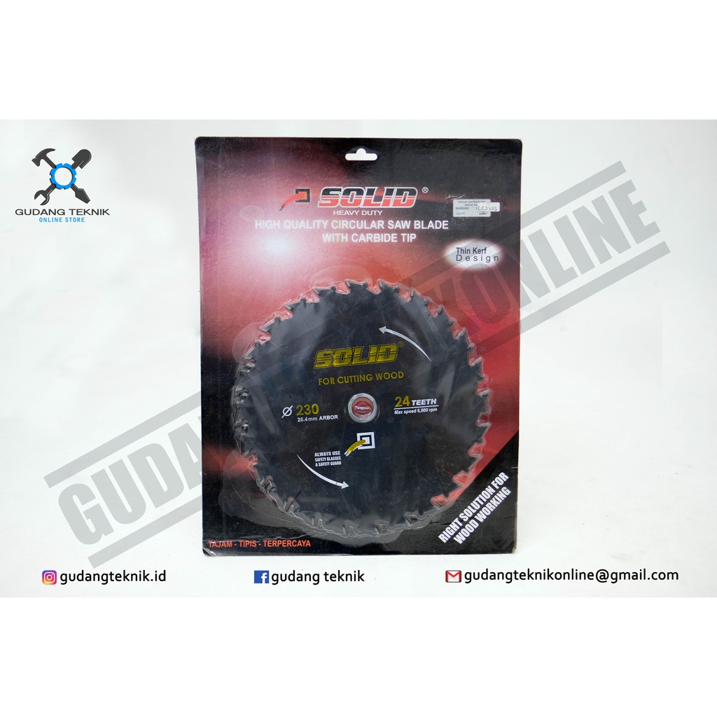 Circular Saw Blade Circle TANDUK 9" 24T SOLID / Mata Pisau Potong Gergaji Kayu TANDUK Circular 9 Inc