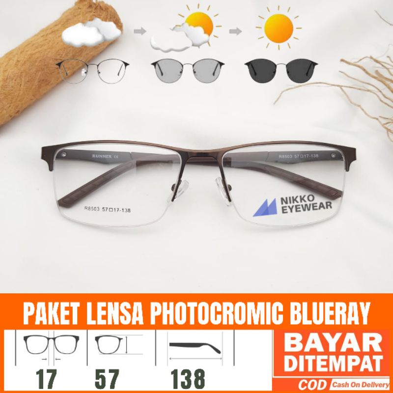 Frame Kacamata Pria R8503 Gratis Lensa Minus