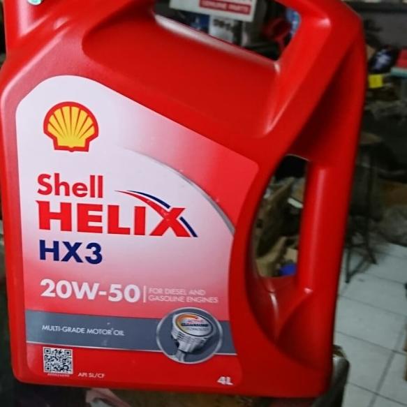 Oli Shell Helix HX3 20w 50 4 liter / 1 galon botol merah oli mobil