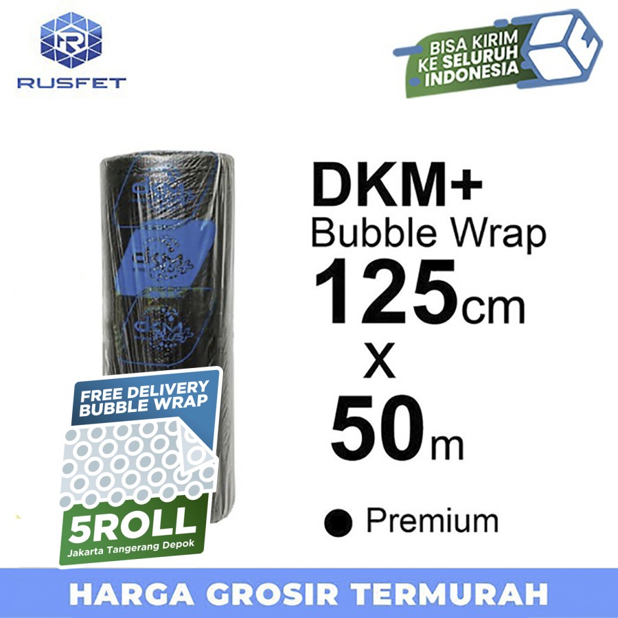 

Plastik Bubble Wrap 125cm x 50m HITAM DKM PLUS PREMIUM TERMURAH /ROLL