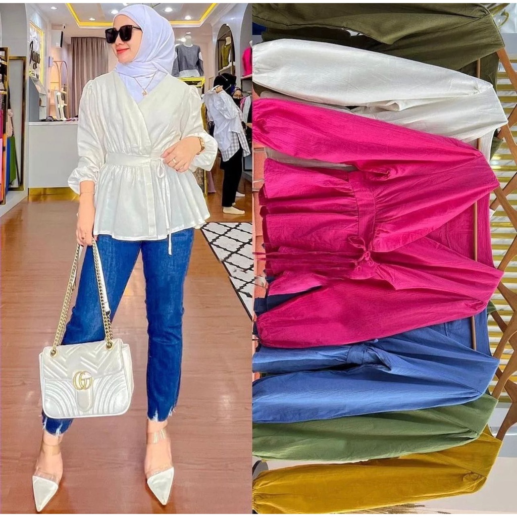 Lula Cardy Baju Atasan Wanita Dewasa Kekinian OOTD Bahan Crinkle Lidi / Outer Lengan Panjang OOTD Cewek Terbaru