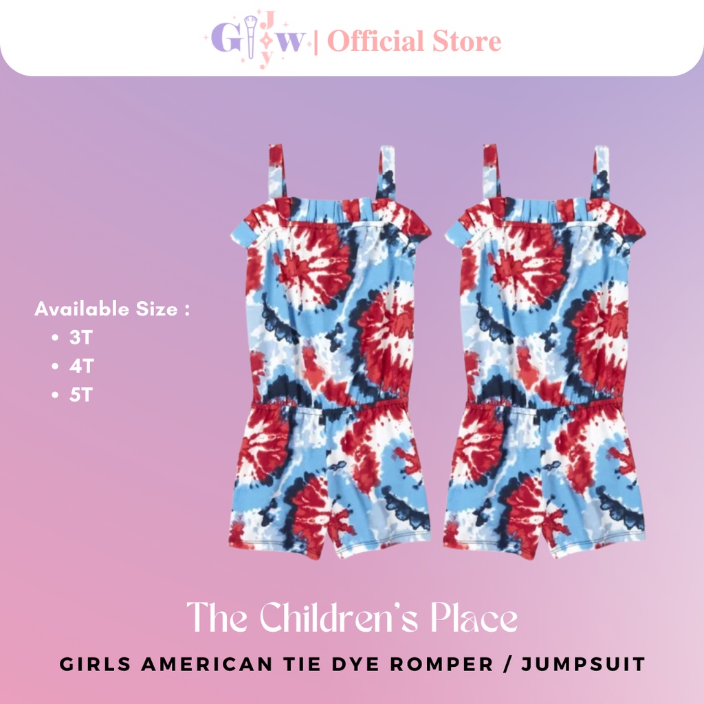 A5001 THE CHILDREN'S PLACE girls american tie dye romper jumpsuit / baju anak kecil bayi remaja girl bodysuit jumper pakaian perempuan laki laki cowo cewe cewek cowok kemeja overall lucu unik imut gemas gemes murah sisa ekspor export