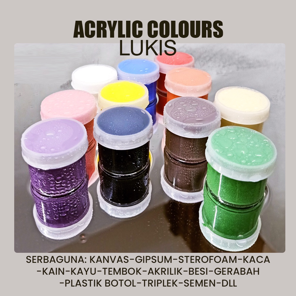 

cat akrilik cat air lukis serbaguna water base peralatan melukis