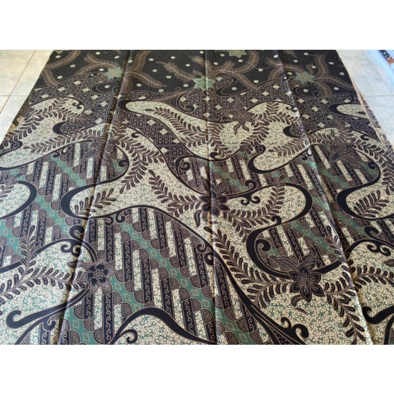 Kain Batik Coklat Hijau Jarik Kebaya Kode 1047 Couple Katun Printing Sogan Lawasan Seragam Bridesmai