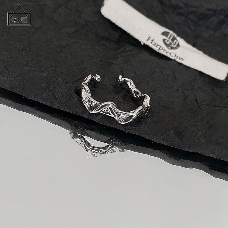 COD❤️cincin Pembukaan bergelombang tidak teratur  cincin polos desain niche  cincin batu bulan yang modis dan indah-A.one