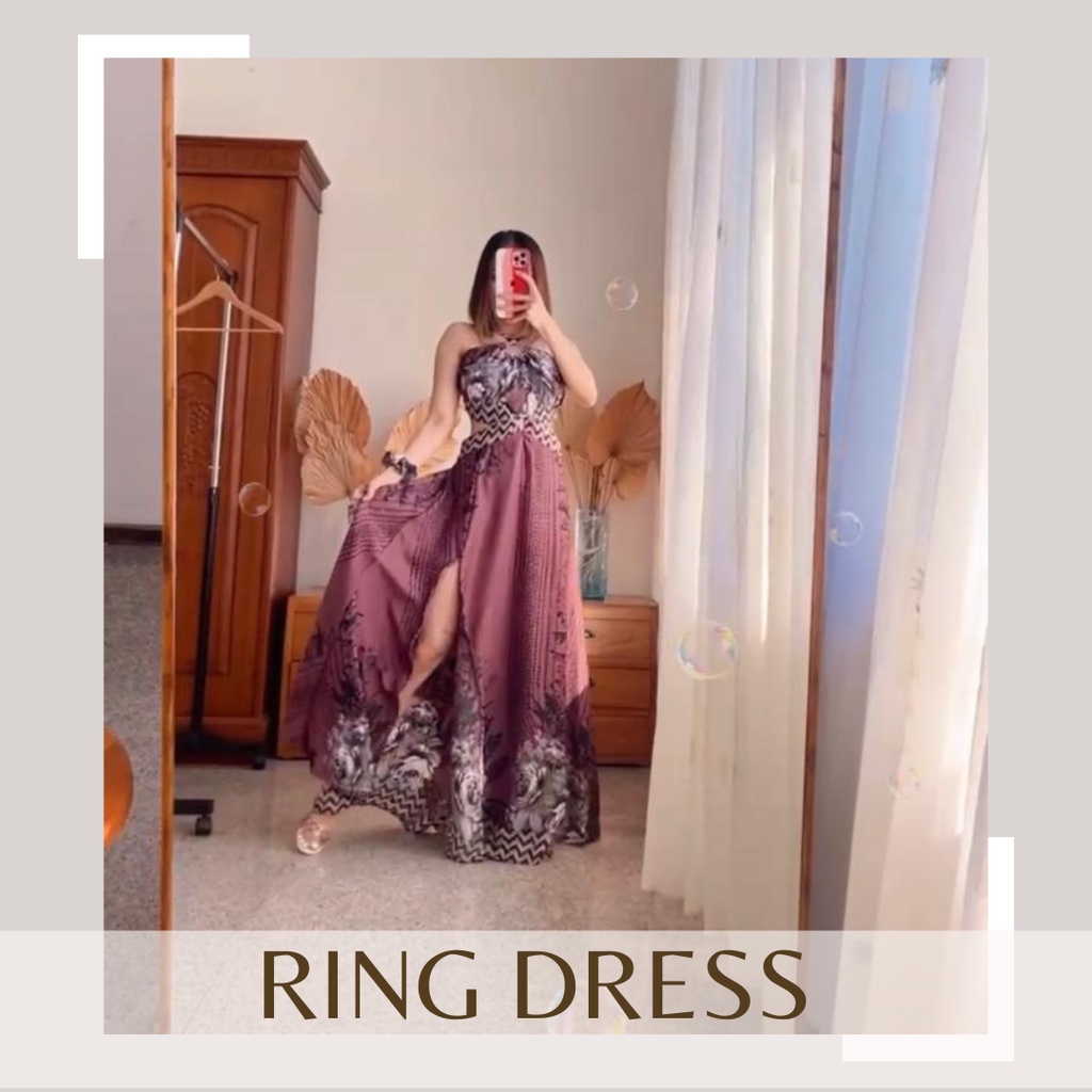 dstcollectionbali| Fashion Baju Pakaian Terusan Dress Dres Ring Maxmara by Lucey Brand Casual Party 