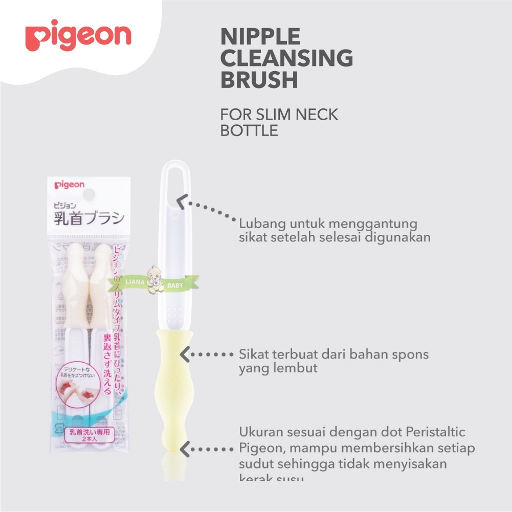 PIGEON NIPPLE CLEANING BRUSH FOR SLIM NECK / SIKAT PEMBERSIH NIPPLE atau DOT Standar Neck