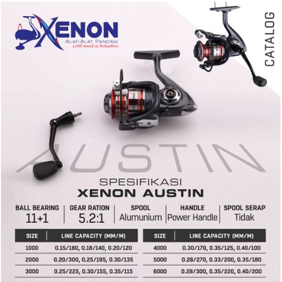 REEL BESI MURAH POWER HANDLE XENON AUSTIN 1000 2000 3000 4000 5000 6000