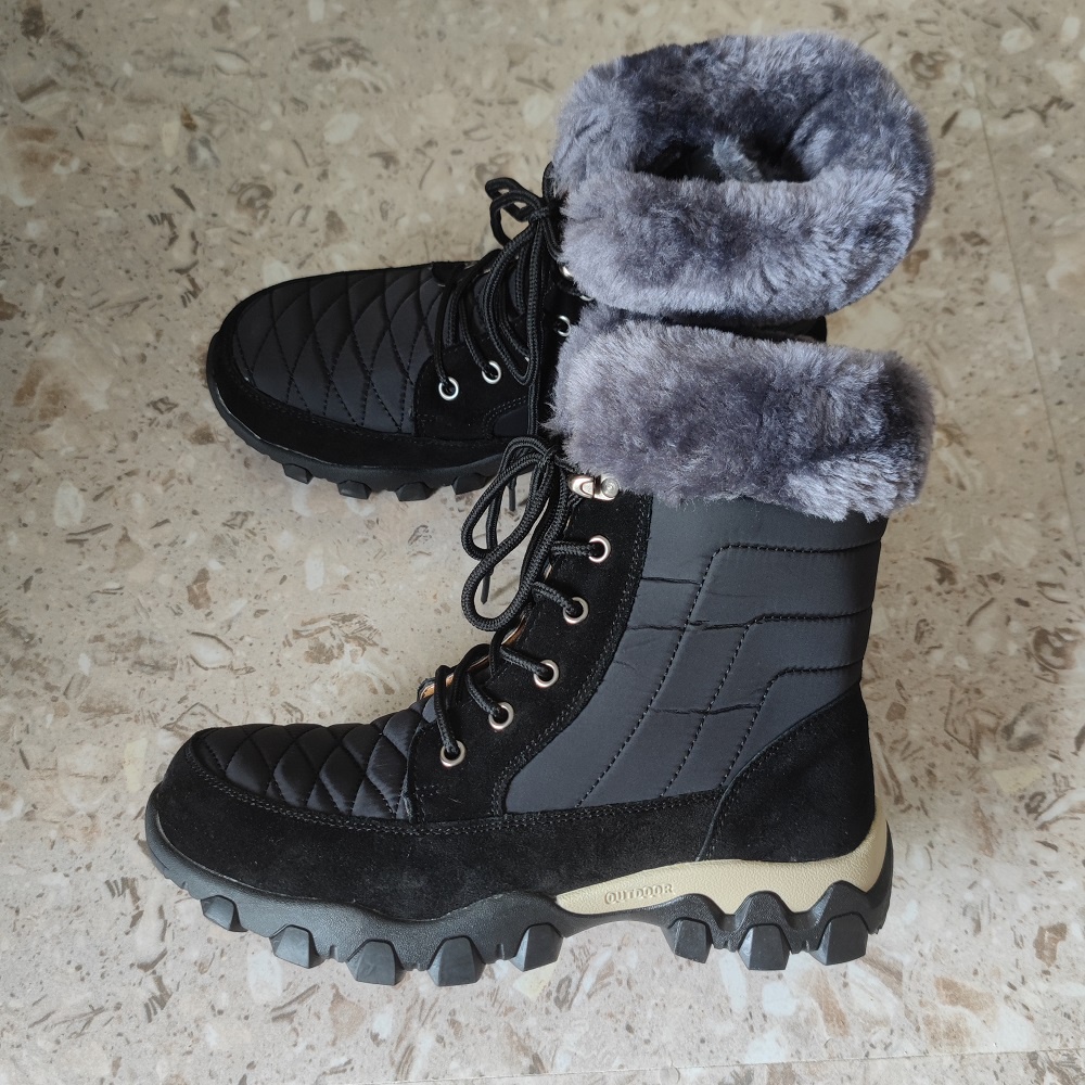Import Premium Sepatu Pria Musim Dingin Winter Snow Boots Tinggi Hiking Bulu Cowok Dewasa Sepatu Kerja Touring Mendaki Non Slip 227