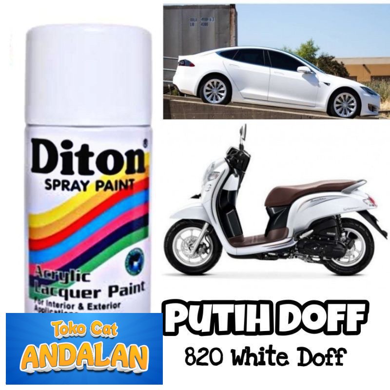 

Diton White Doff 820 / Cat Semprot Putih Dof 300ml Pilok Pylox Pilox Dop Matt Matte Flat